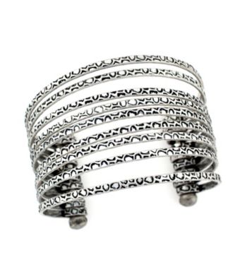 BCBGeneration™ Silvertone Layered Basic Cuff Bracelet