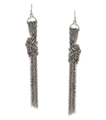 BCBGeneration™ Silvertone Basic Chain Fringe Earrings