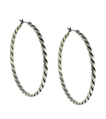 BCBGeneration™ Silvertone Twisted Hoop Earrings