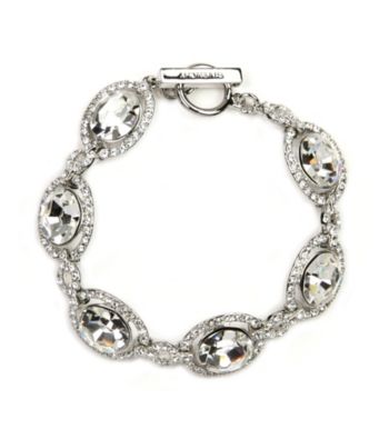 Givenchy® Silvertone Faux Crystal Flex Bracelet