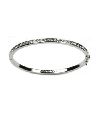 Givenchy® Silvertone Thin Crystal Pave Bracelet