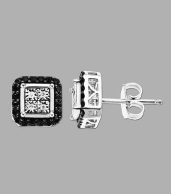 .22 ct. t.w. Black and White Diamond Earrings in Sterling Silver