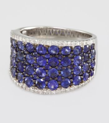 Effy® .26 ct. t.w. Diamond and Sapphire Sterling Silver Ring