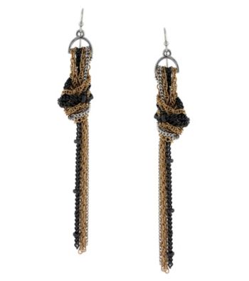 BCBGeneration™ Tri-Tone Chain Fringe Earring