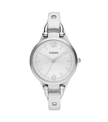 Fossil® Women's Georgia White Leather Watch