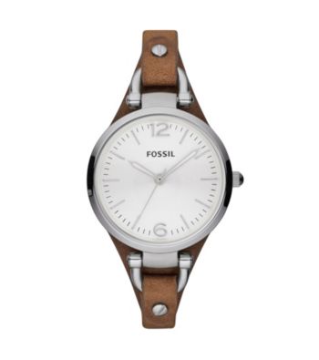 Fossil® Women's Georgia Brown Leather Watch