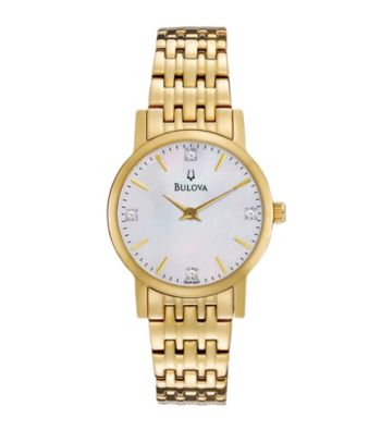 Bulova® Women's Goldtone Stainless Steel and Diamond Watch