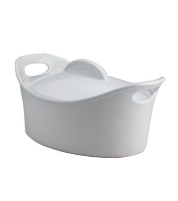 Rachael Ray® Stoneware 4.25-qt. White Covered Oval Casserole