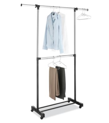 LivingQuarters Adjustable Double-Rod Garment Rack