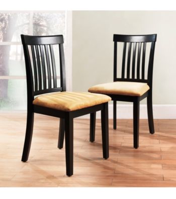 Home Interior Set of 2 Black Classic Mission Back Chairs