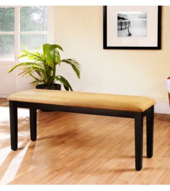 Home Interior Black Bench With Vinyl Cushion