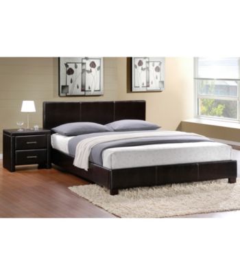 Home Interior Dark Brown Bi-Cast Vinyl Bedroom Set