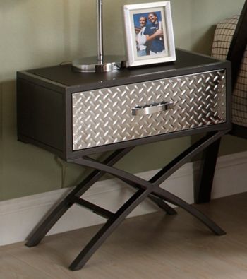 Home Interior Gunmetal Nightstand