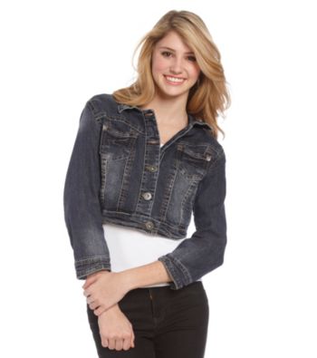 Wallflower Vintage™ Juniors' Cropped Denim Jacket