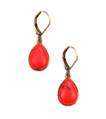 Nine West Vintage America Collection® Burnished Goldtone Coral Teardrop Earrings