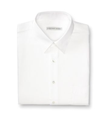 Geoffrey Beene® Men's White Sateen Regular Fit Dress Shirt