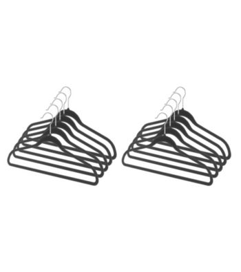 LivingQuarters Set of 10 Spacemaker Black Suit Hangers