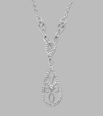 .20 ct. t.w. Diamond Accent and Sterling Silver Filigree Pendant