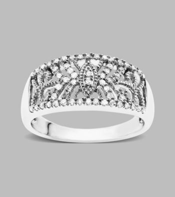 .20 ct. t.w. Diamond Accent and Sterling Silver Filigree Ring