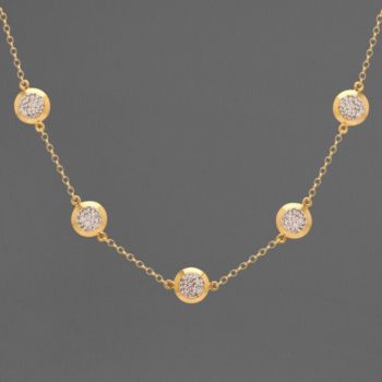 14K Gold and Sterling Silver Crystal Necklace