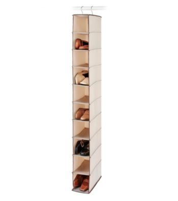 LivingQuarters 10-Bin Natural Tweed Hanging Shoe Organizer