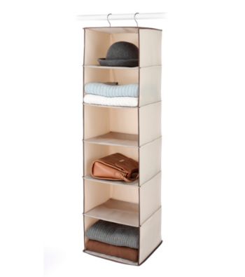 LivingQuarters 6-Bin Natural Tweed Hanging Accessory Organizer