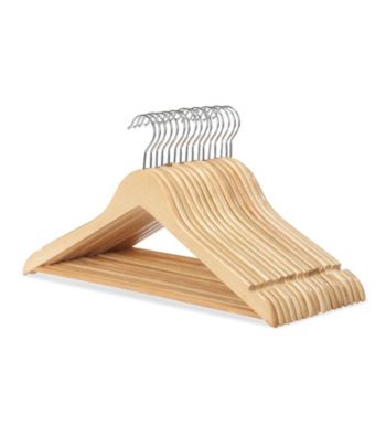 LivingQuarters Set of 16 Wood Suit Hangers