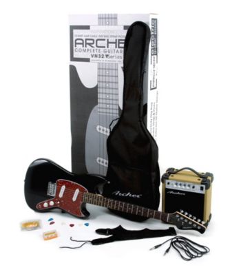 Archer VN32 Black Electric Guitar Pack