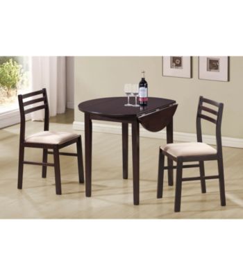 Monarch Casual Cappucinno 3-pc. Round Dining Set with Drop Leaf