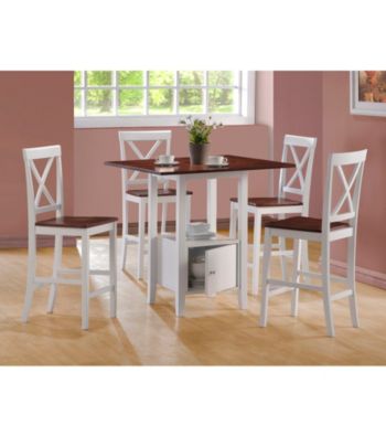 Monarch Casual White and Walnut Veneer Counter Height Dining Collection