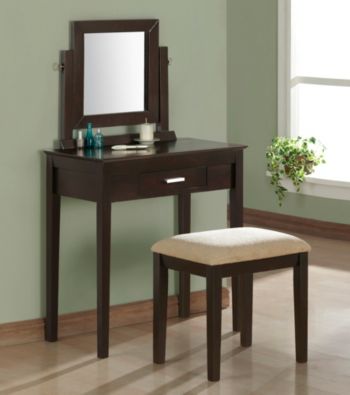 Monarch Contemporary Cappuccino Oak Veneer Vanity Set