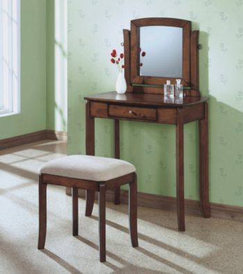 Monarch Traditional Walnut Vanity Set