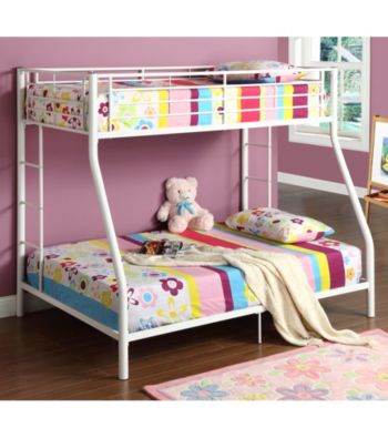 W. Designs White Metal Twin & Double Bunk Bed