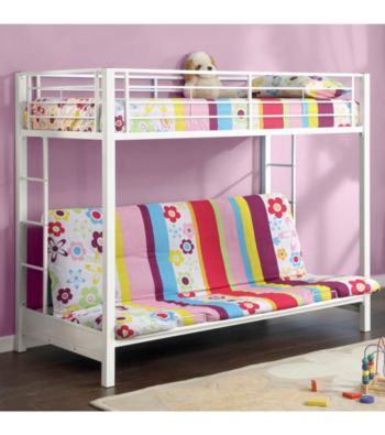 W. Designs White Metal Twin & Futon Bunk Bed