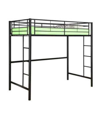W. Designs Black Metal Twin Loft Bunk Bed