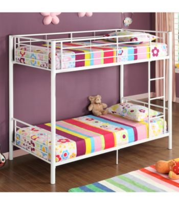 W. Designs White Metal Twin Bunk Bed