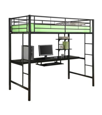 W. Designs Black Metal Twin Workstation Bunk Bed