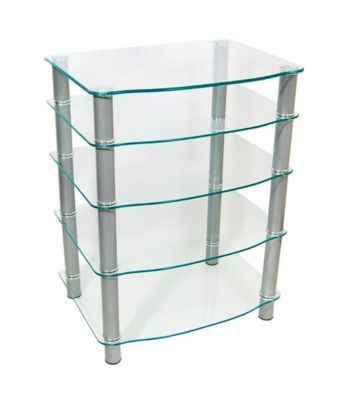 W. Designs Everest Clear Glass Multi-Level Component Stand