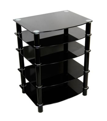 W. Designs Everest Black Multi-Level Component Stand