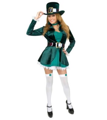Adult Plus Size Sexy Leprechaun Costume with Hat