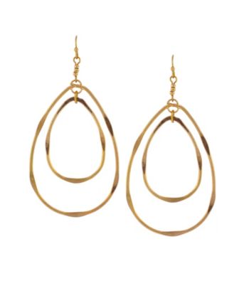 Jessica Simpson Goldtone Double Twisted Hoop Earrings