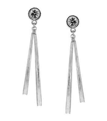 Jessica Simpson Silvertone Double Linear Drop Earrings
