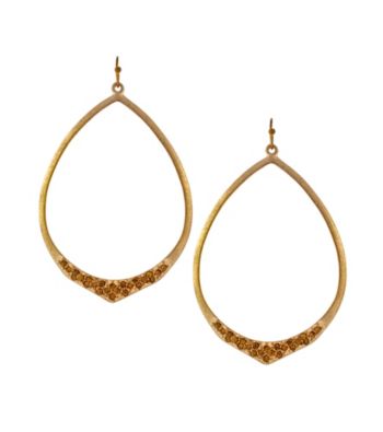 Jessica Simpson Goldtone Open Pointed Hoop Earrings