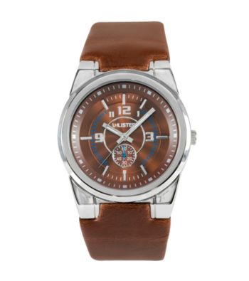 Unlisted by Kenneth Cole® Men's Round Dial and Brown Leather Watch