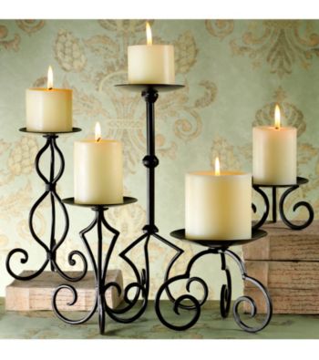 The Pomeroy Collection Castile Pillar Candleholder Set
