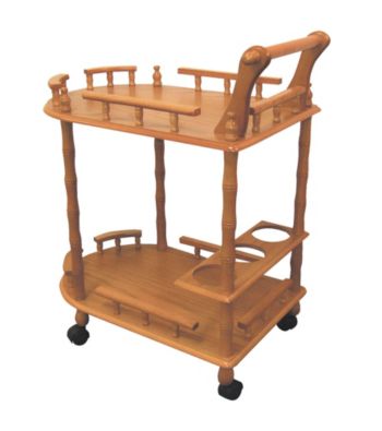 Ore International™ Oak 2-Tier Wine Table