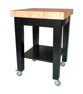 International Concepts Black & Natural Small Kitchen Island