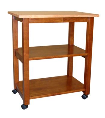 International Concepts Cinnamon & Espresso Microwave Cart