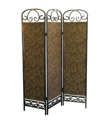 Ore International™ 3-Panel Antique Gold Room Divider