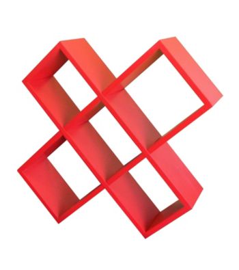 Ore International™ Red Crisscross Media Wall Storage